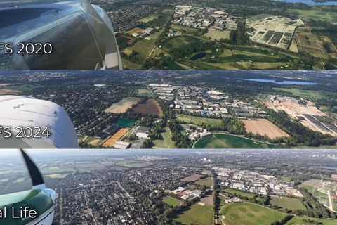 Microsoft Flight Simulator 2024 versus Realität