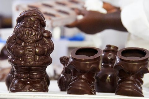 Weihnachtliche Schokoladenskulptur