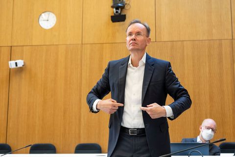 Der frühere Wirecard-Vorstandschef Markus Braun hofft nach wie vor auf einen Freispruch. (Archivbild) Foto: Lennart Preiss/dpa