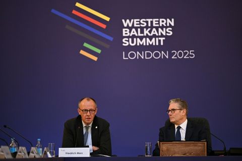 Merz (l.) und Starmer beim Westbalkan-Gipfel im Oktober in London
