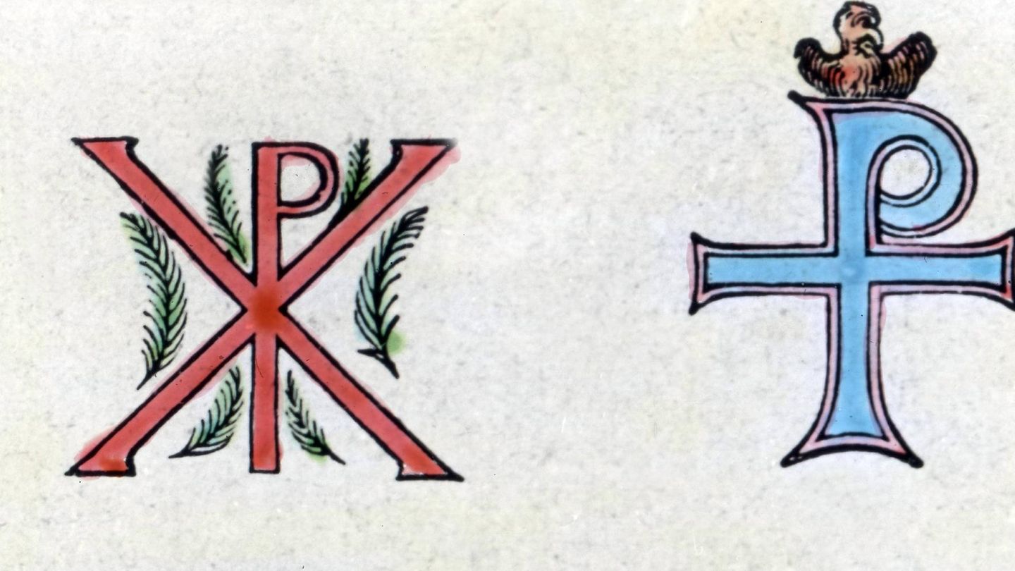 Der Ausdruck X-Mas kommt aus dem Englischen und heißt "Christmesse". X (Chi) ist im Griechischen der erste Buchstabe von Christus. Im alten Rom war X Symbol der ersten Christen (Bild). Mas(s) ist das englische Wort für "Messe"