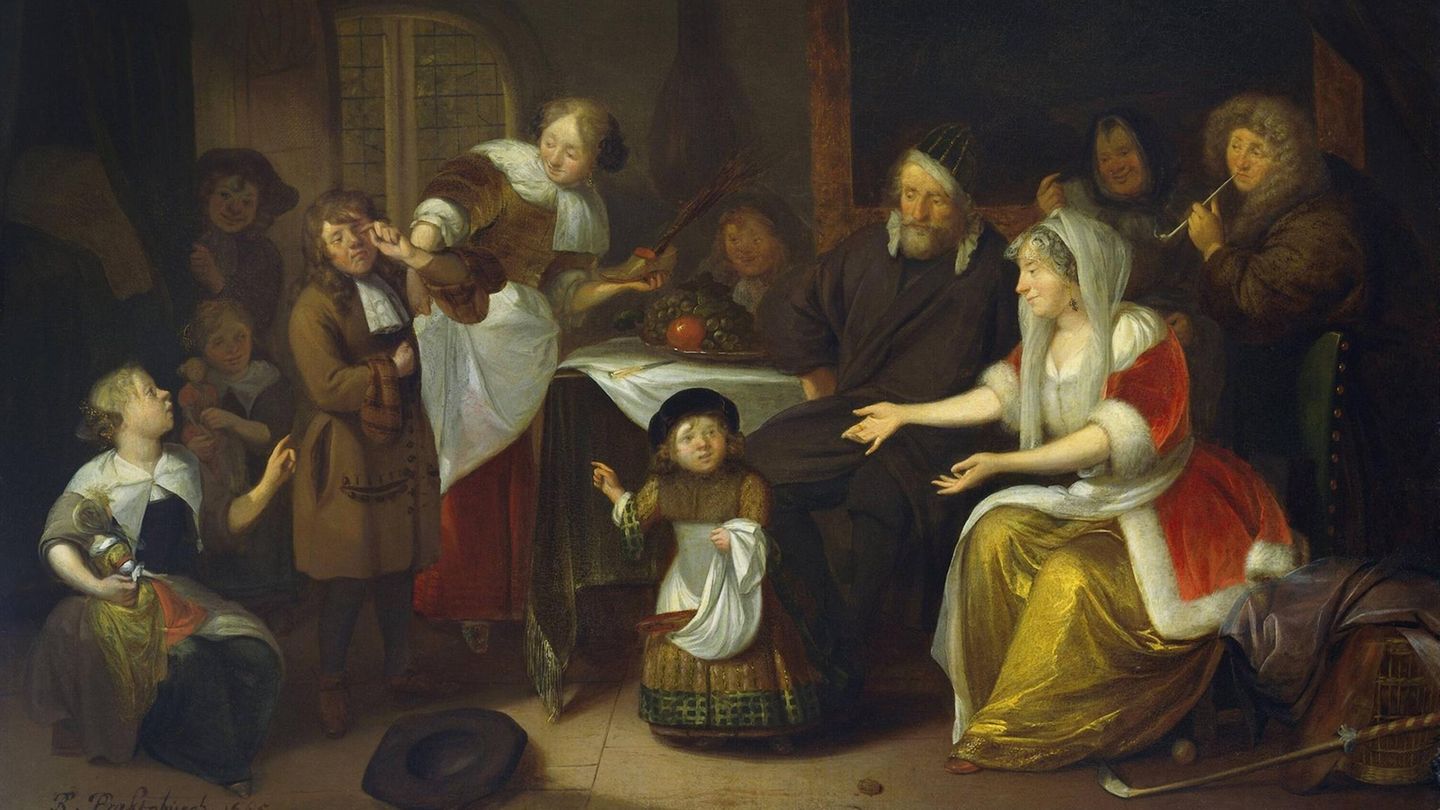 Zwischen den Jahren 1647 und 1660 war Weihnachten in England verboten – weil es moralisch verwerflich sei, wie der damalige Herrscher über die Insel, der Puritaner Oliver Cromwell, befand. Im Bild: Eine Weihnachtsfeier im Jahr 1685