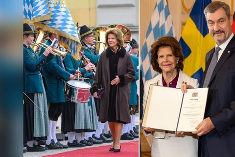 Königin Silvia von Schweden wurde von Ministerpräsident Söder am Mittwoch die Bayerische Staatsmedaille verliehen.
