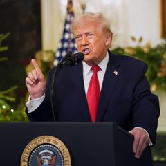 Knapp vor dem Ende des ersten Jahres seiner zweiten Amtszeit zieht Donald Trump in einer Rede an die Nation Bilanz