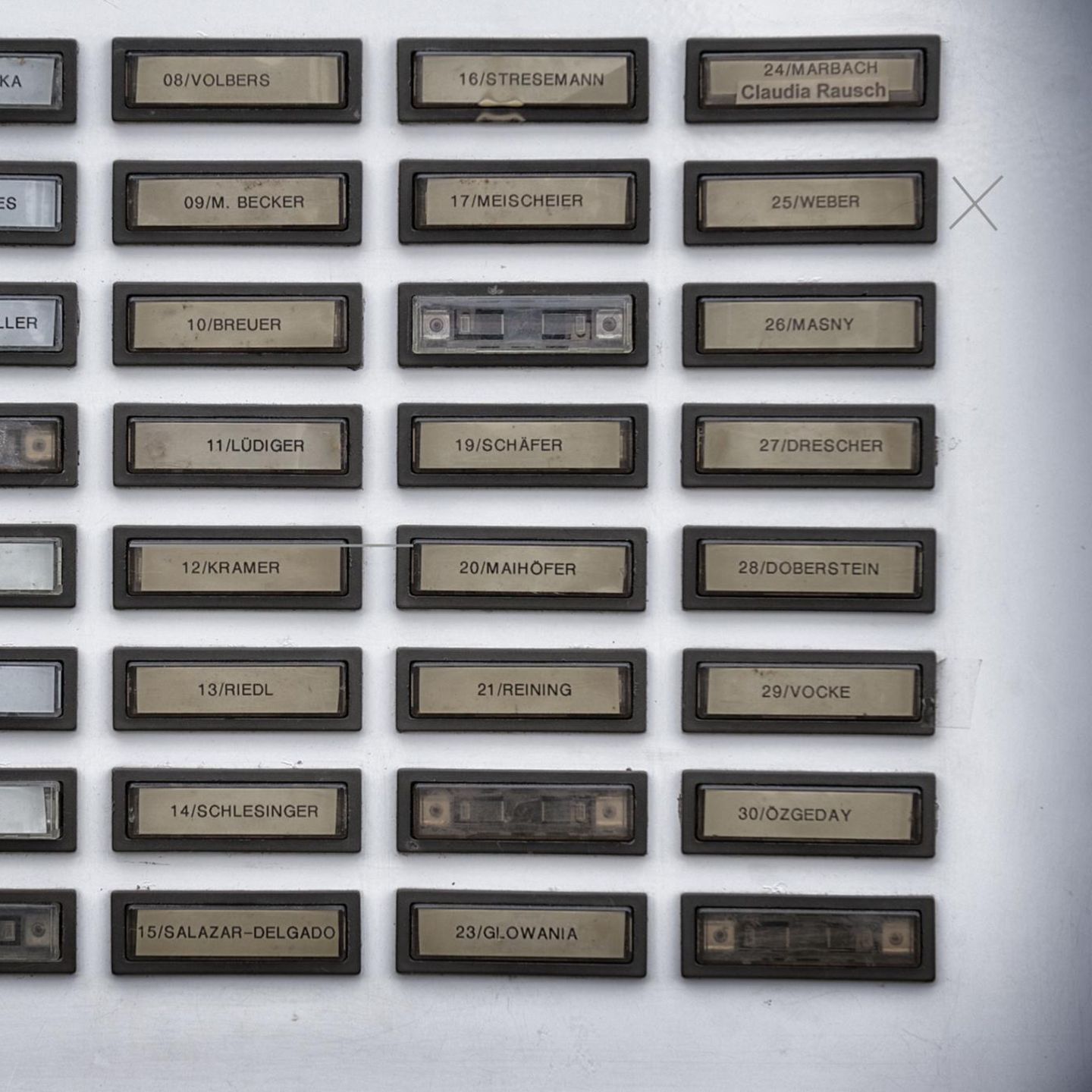 Was könnten die Markierungen am Klingelschild bedeuten?