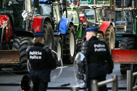 Traktoren am Donnerstag in Brüssel