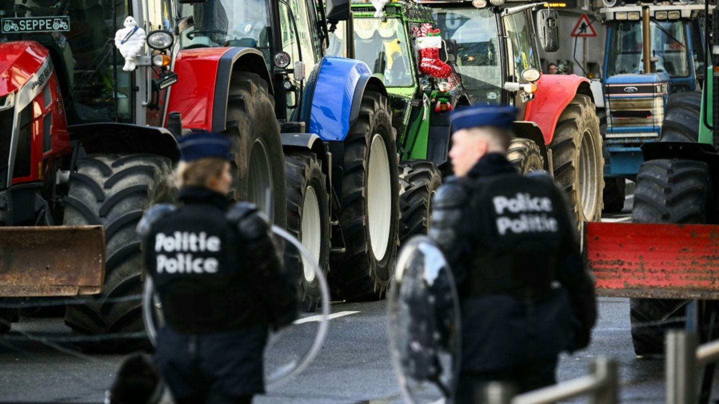 Traktoren am Donnerstag in Brüssel