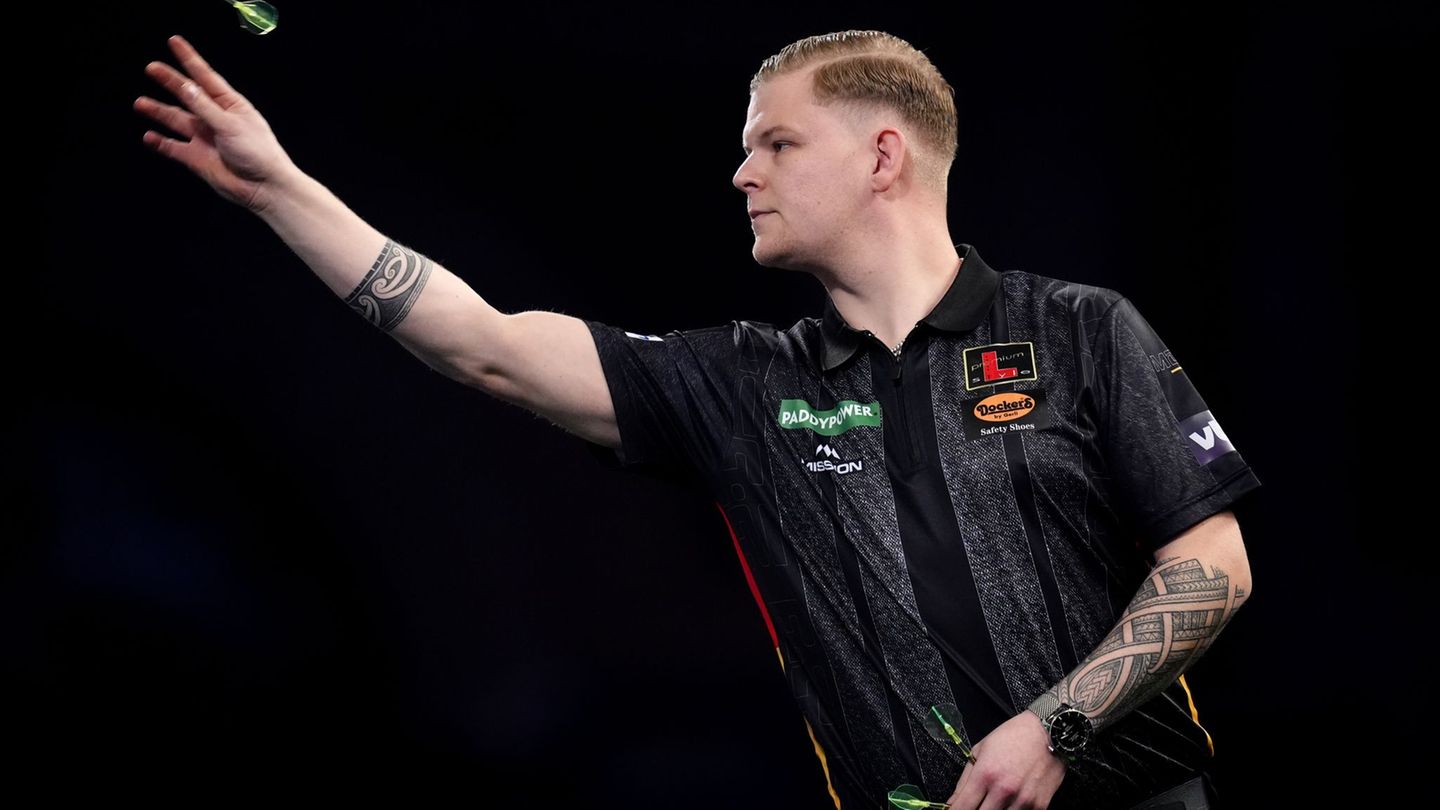 Mike De Decker kritisierte das Publikum im Alexandra Palace Foto: John Walton/PA Wire/dpa