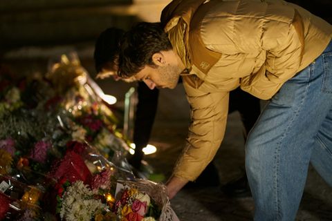 Blumen für die Opfer an der Brown University