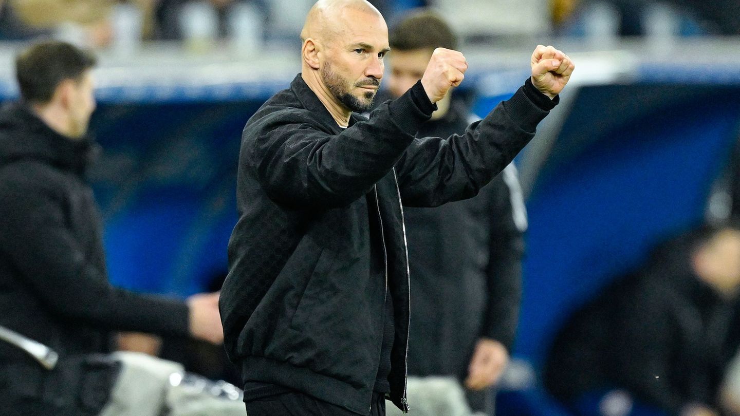 Viel Grund zu Jubeln in der bisherigen Saison: Hoffenheims Chefcoach Christian Ilzer. (Archivbild) Foto: Uwe Anspach/dpa