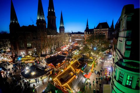 Der Oldenburger Weihnachtsmarkt von oben