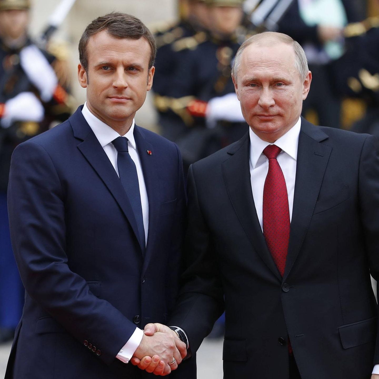 Macron und Putin im Jahr 2017