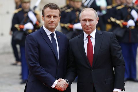 Macron und Putin im Jahr 2017