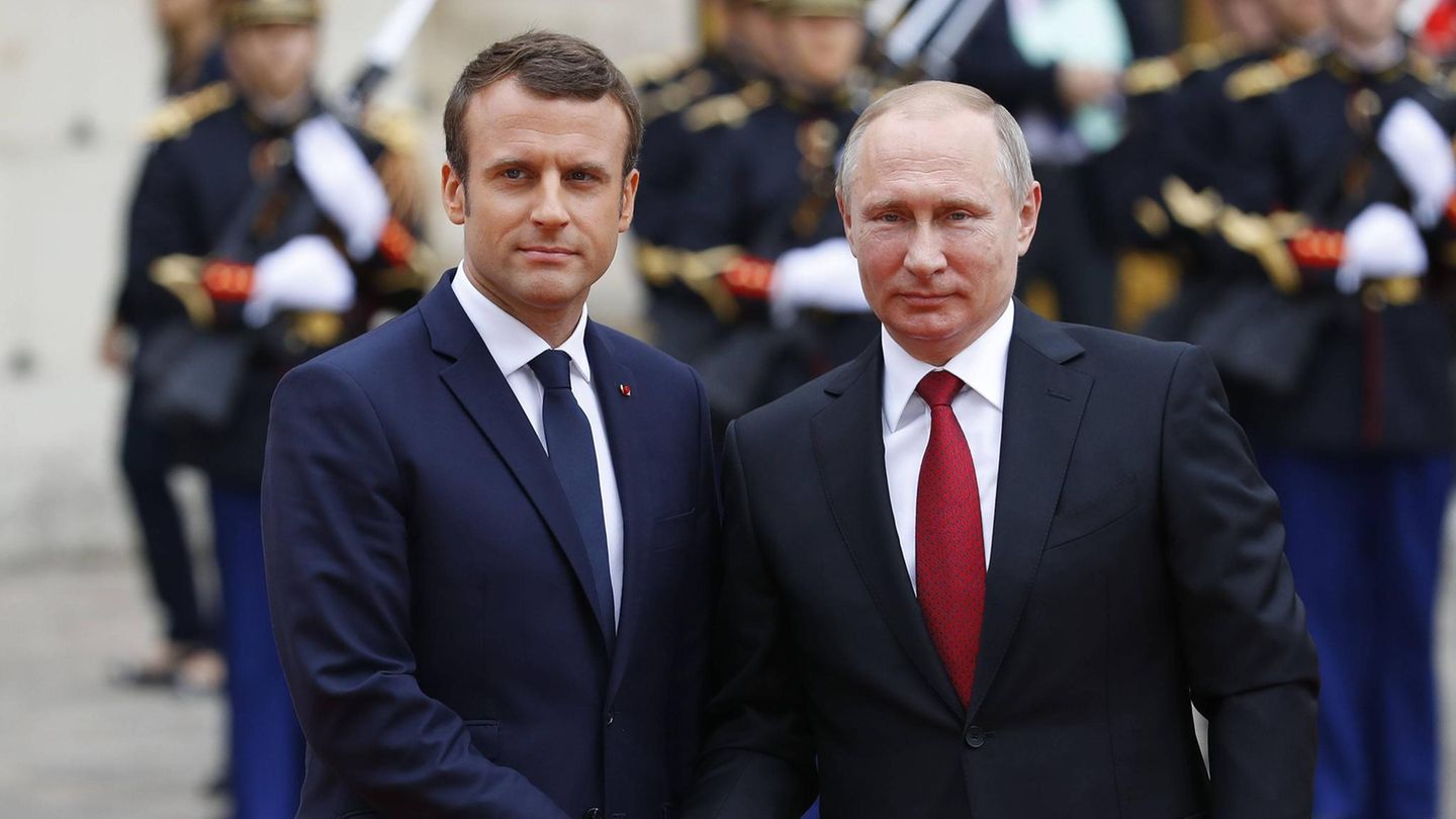Macron und Putin im Jahr 2017