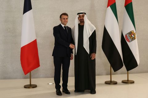 Macron und bin Sayed al Nayhan in Abu Dhabi