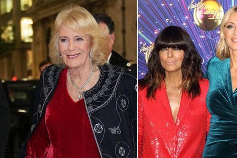 Königin Camilla (li.) hat Claudia Winkleman und Tess Daly von "Strictly Come Dancing" verabschiedet.