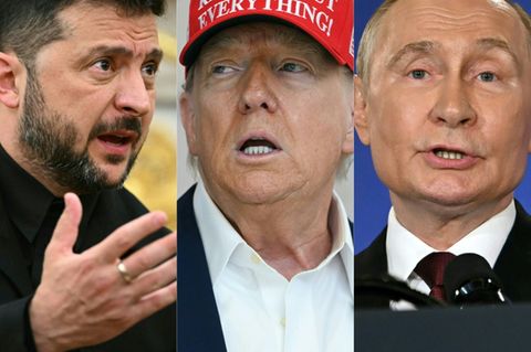 Die Präsidenten der Ukraine, der USA und Russlands (v.l.n.r.)