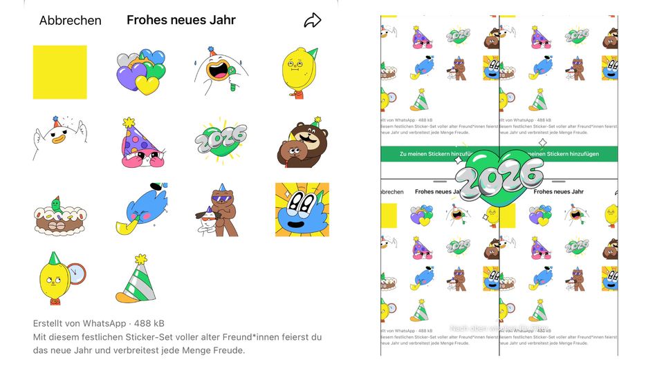 Die neuen Sticker bei Whatsapp