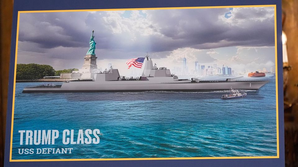 Illustration eines geplantes Kriegsschiffs der Trump-Klasse