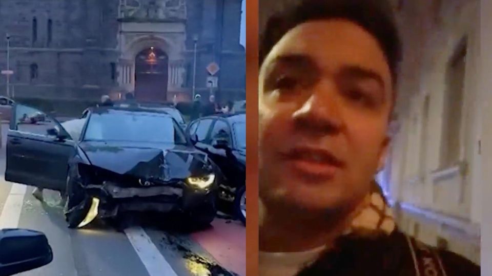 Ein Augenzeuge erzählt online von dem Vorfall in Gießen (r.)