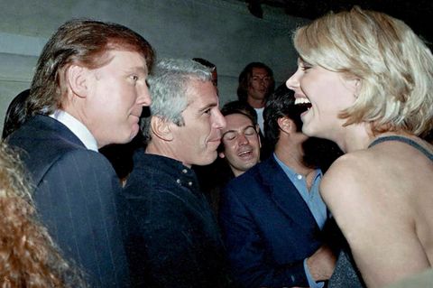 Trump, Epstein und das belgische Model Ingrid Seynhaeve in New York im Jahr 1997