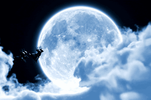 Der Weihnachtsmann  fliegt zu seinem nächsten Ziel