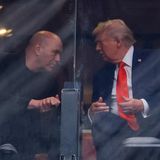 Bei der Gedenkfeier für Charlie Kirk sitzen Dana White und Donald Trump Seite an Seite