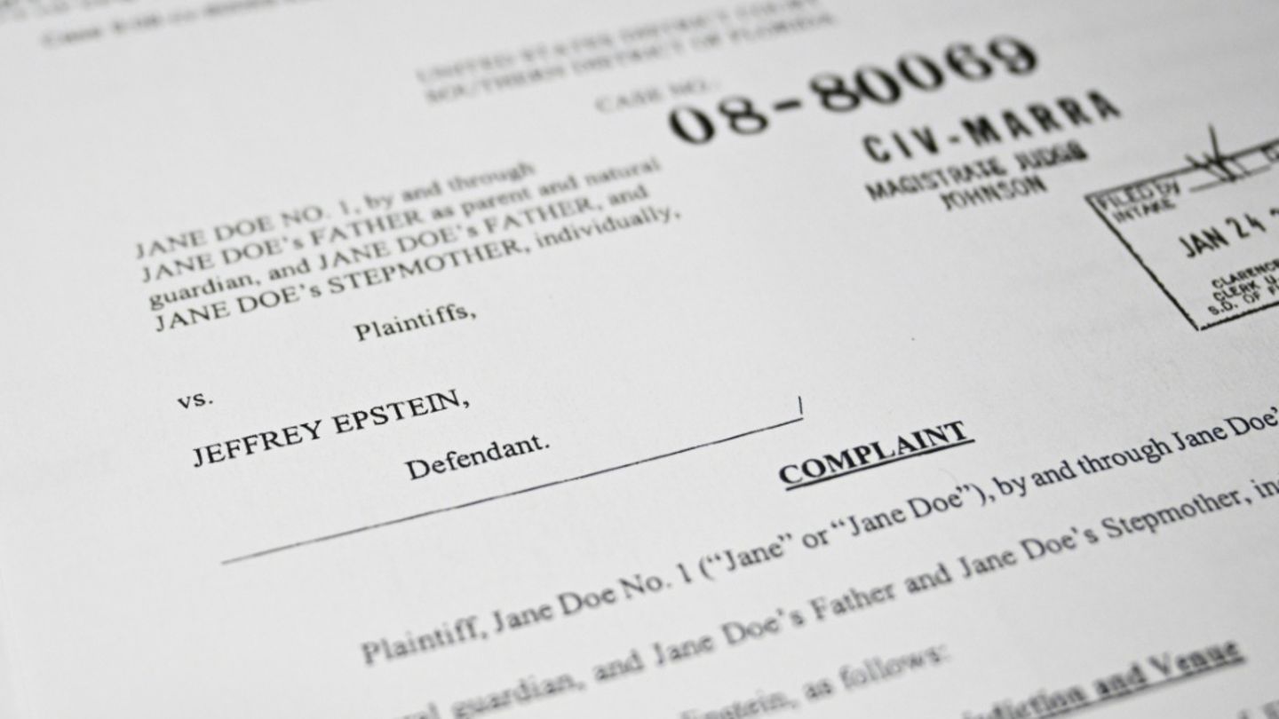Ein Gerichtsdokument aus den Epstein-Akten