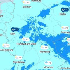 Eine Wetter-Karte zeigt, wo es in Deutschland Frost gibt