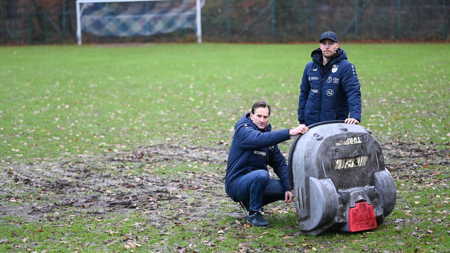 Ein Roboter-Rasenmäher zerstörte in Friesland ein Fußballfeld. (Archivfoto) Foto: Lars Penning/dpa
