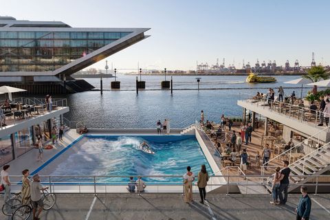 Pläne für die "Floating Wave" Foto: Dreidesign/Floating Wave Hamburg GmbH/dpa