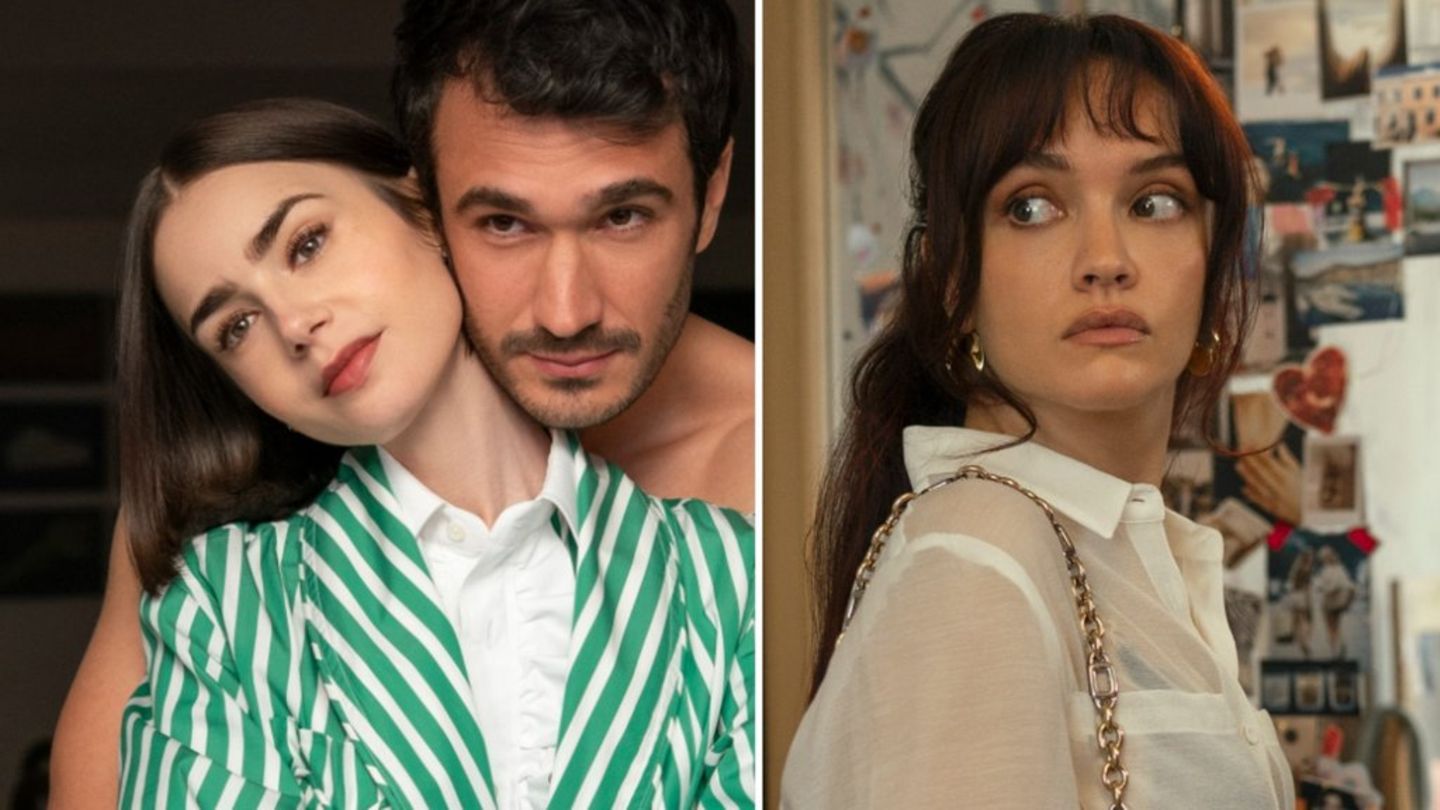 Lily Collins und Eugenio Franceschini in "Emily in Paris", daneben Olivia Cooke in "Das Gift der Seele".