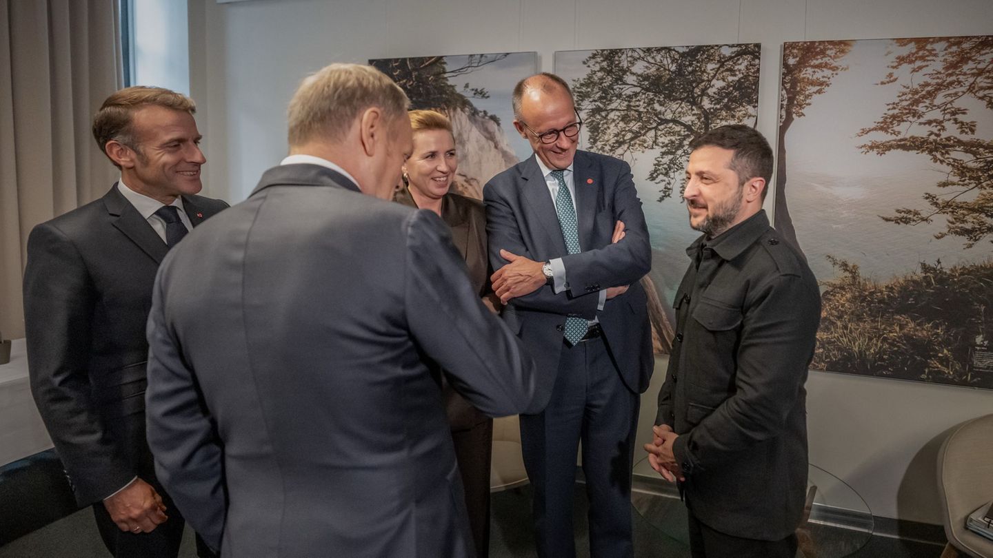 Spricht vor seinem Treffen mit Trump mit europäischen Verbündeten: Der ukrainische Präsident Wolodymyr Selenskyj. Foto: Michael