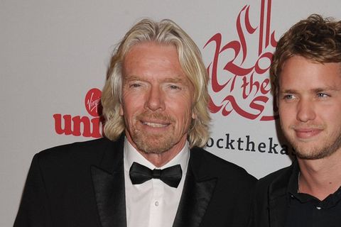 Richard Branson mit seinem Sohn Sam.