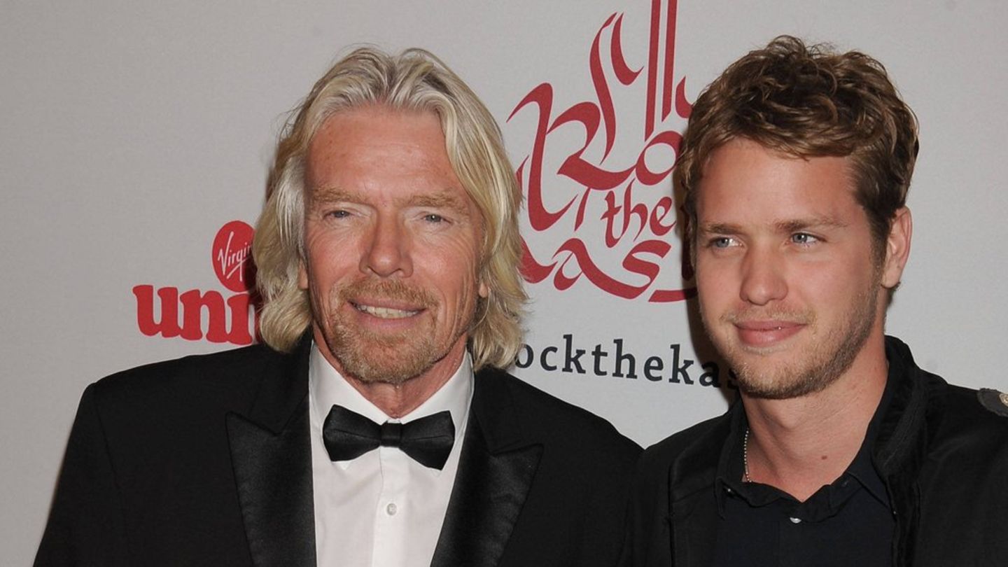 Richard Branson mit seinem Sohn Sam.