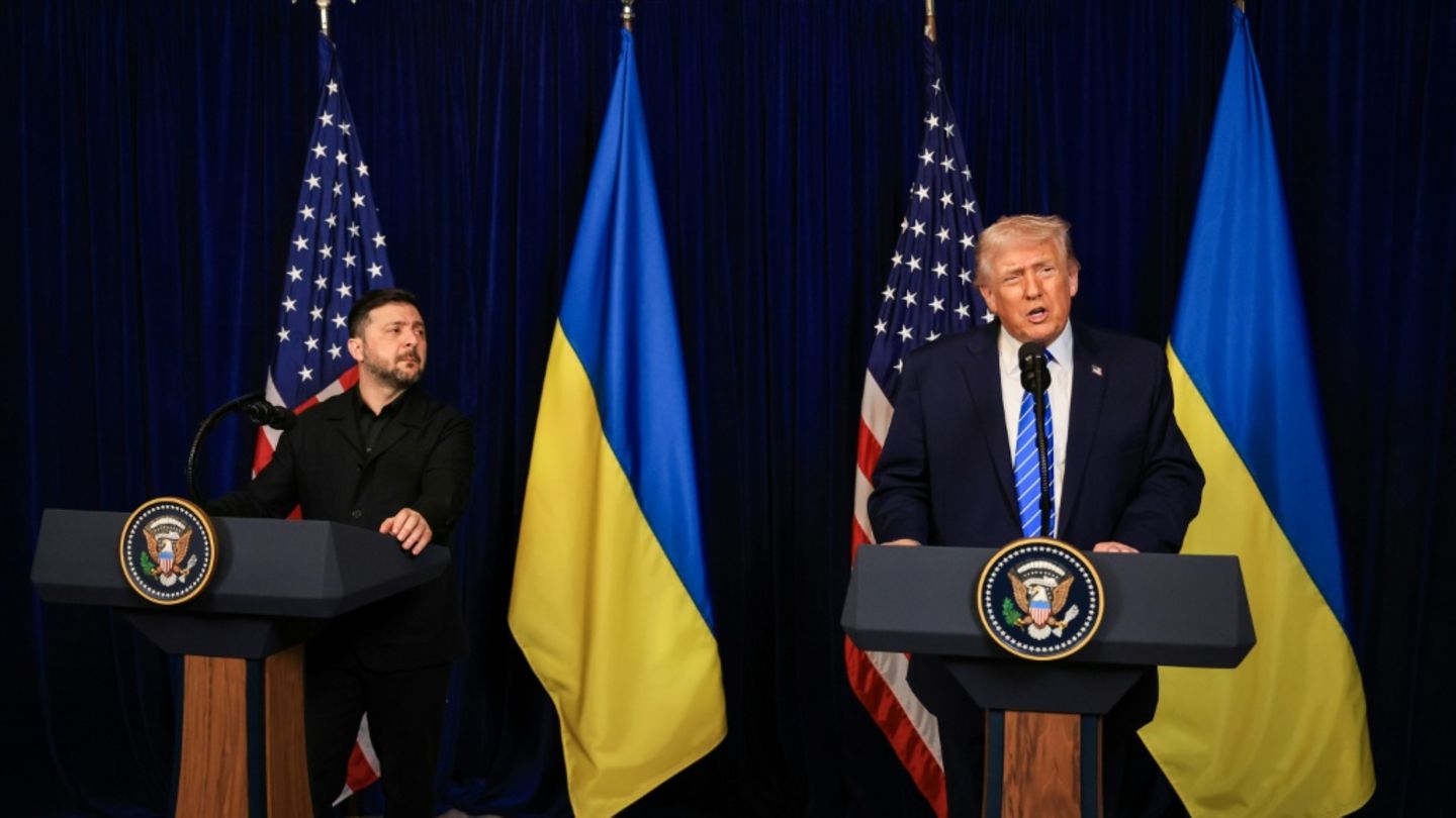 Gemeinsame Pressekonferenz von Trump (r.) und Selenskyj