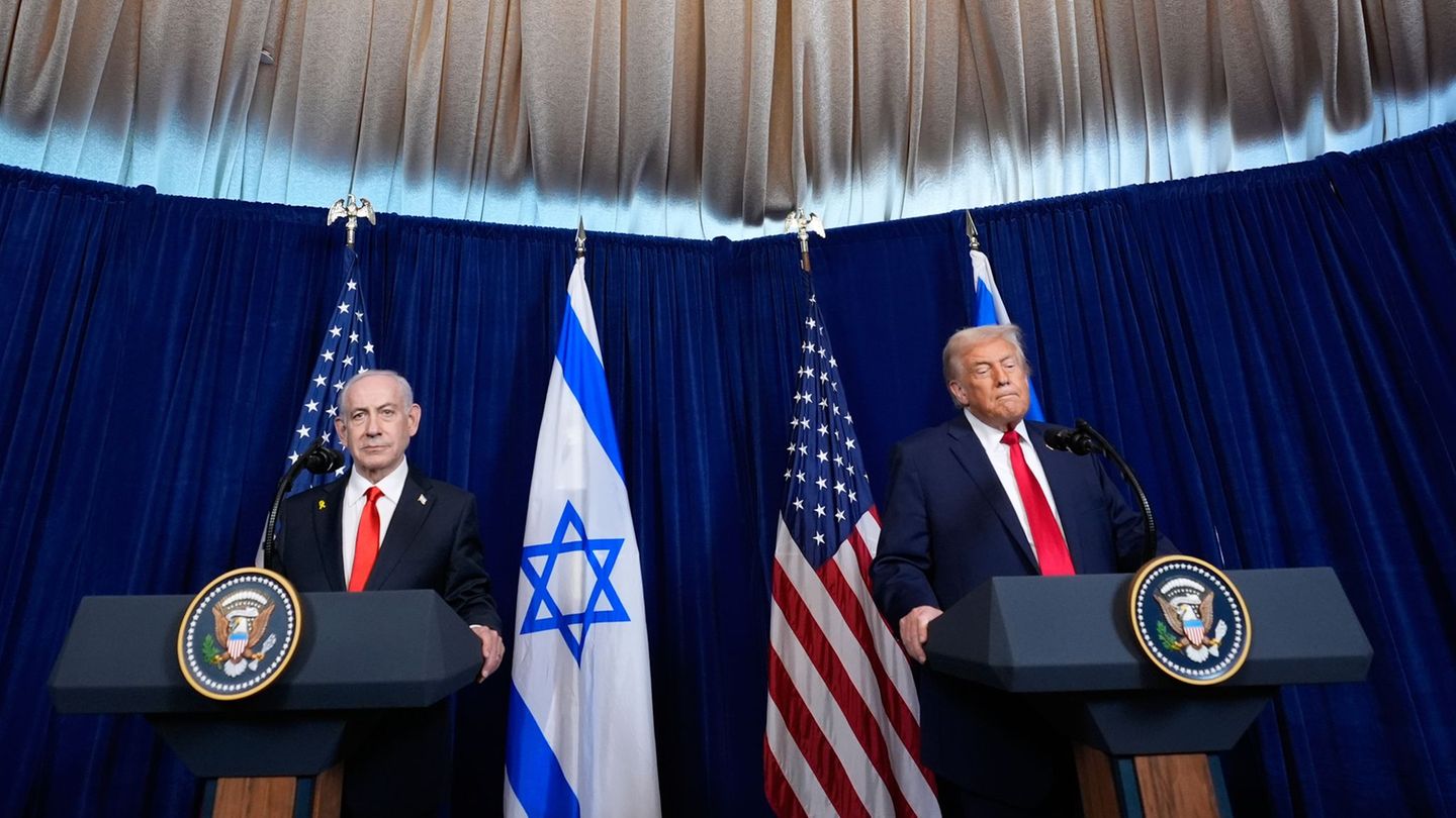 US-Präsident Trump und Israels Premier Netanjahu sehen den Iran weiter als Bedrohung. Foto: Alex Brandon/AP/dpa