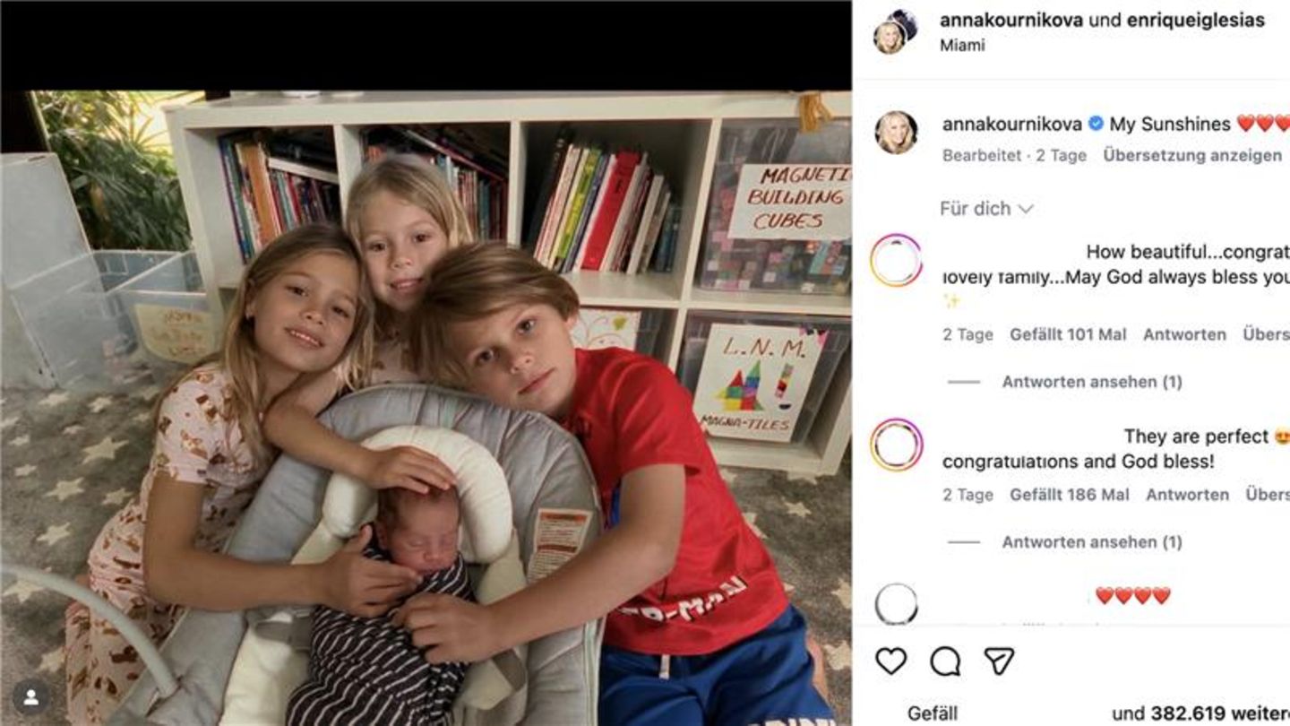 Die vier Kinder von Enrique Iglesias und Anna Kournikova
