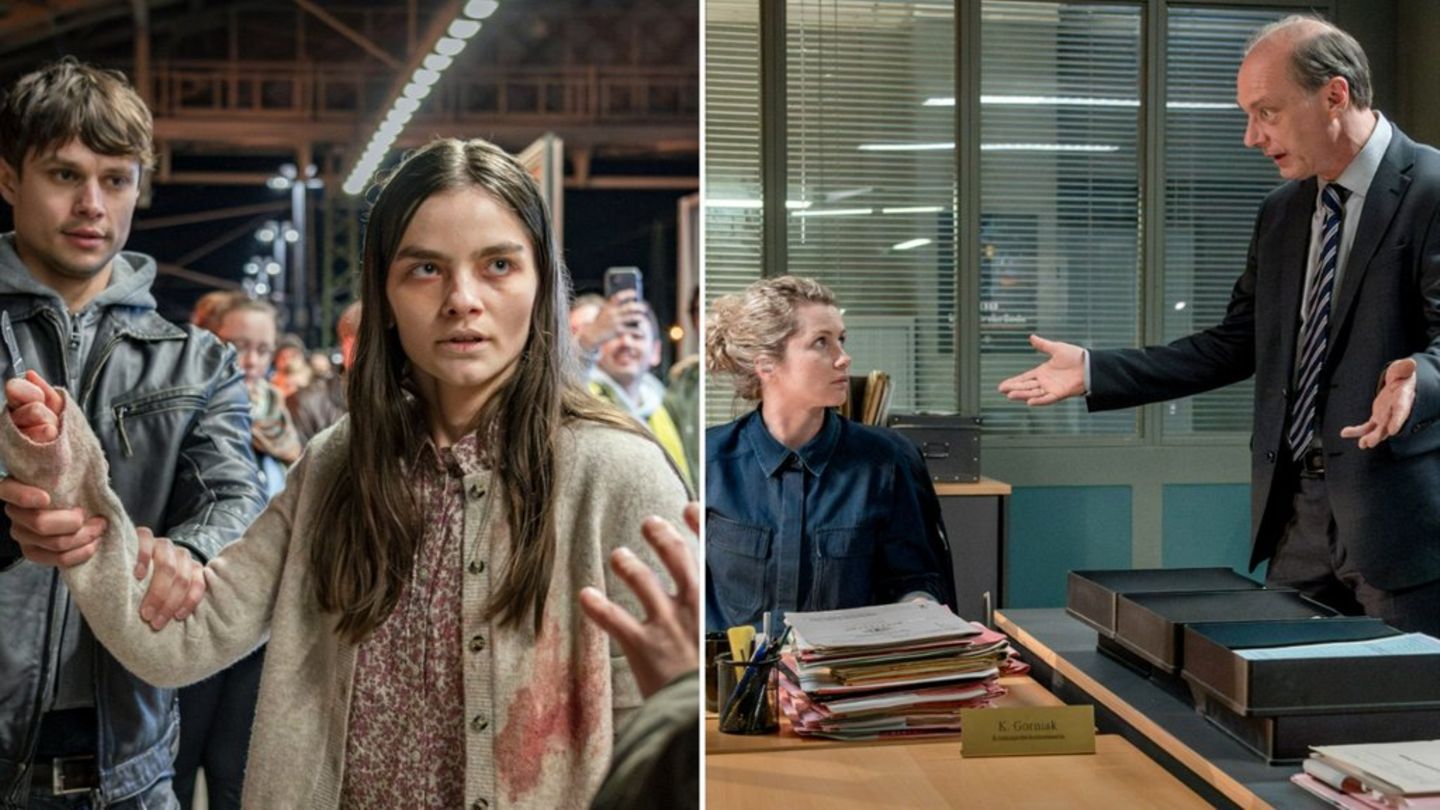 "Tatort: Nachtschatten": Amanda (Emilie Neumeister) hat am Bahnhof ein Skalpell dabei - Leonie Winkler (Cornelia Gröschel) und