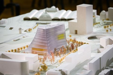 Das Zukunftszentrum in Halle soll ein besonderes Bauwerk werden. (Archivbild) Foto: Heiko Rebsch/dpa