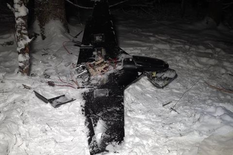 Ein Bild der ukrainischen Drohne vom Typ Tschaklun-B, die in der Nähe der Residenz Putins abgeschossen werden sein soll