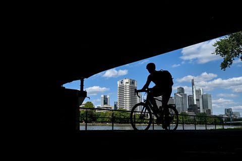 Fahrradfahrer in Frankfurt am Main