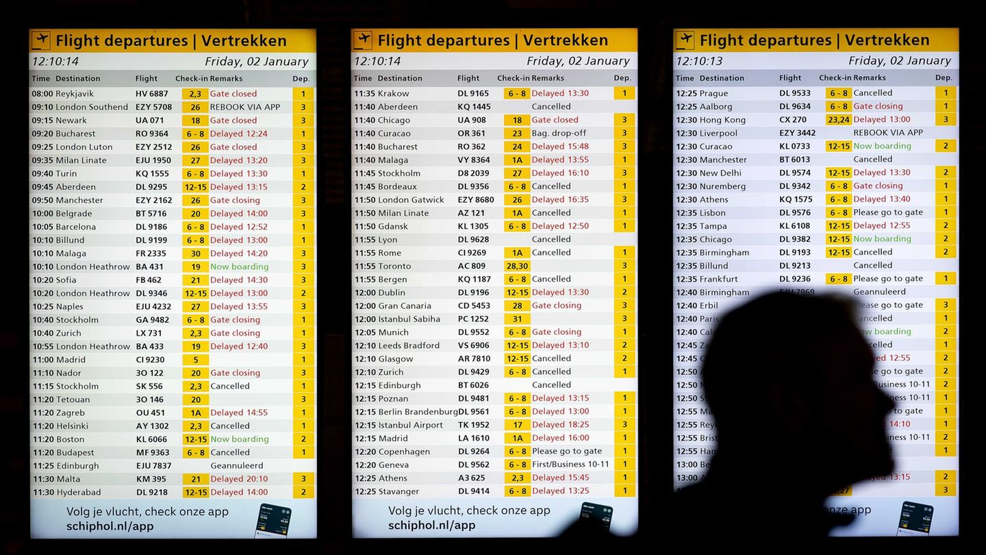 Niederlande: Winterchaos legt Schiphol lahm - Hunderte Flüge gestrichen