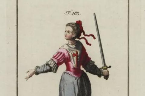 Eine Zeichnung von 1790: So stellte man sich die Frauen des Ritterordens vor