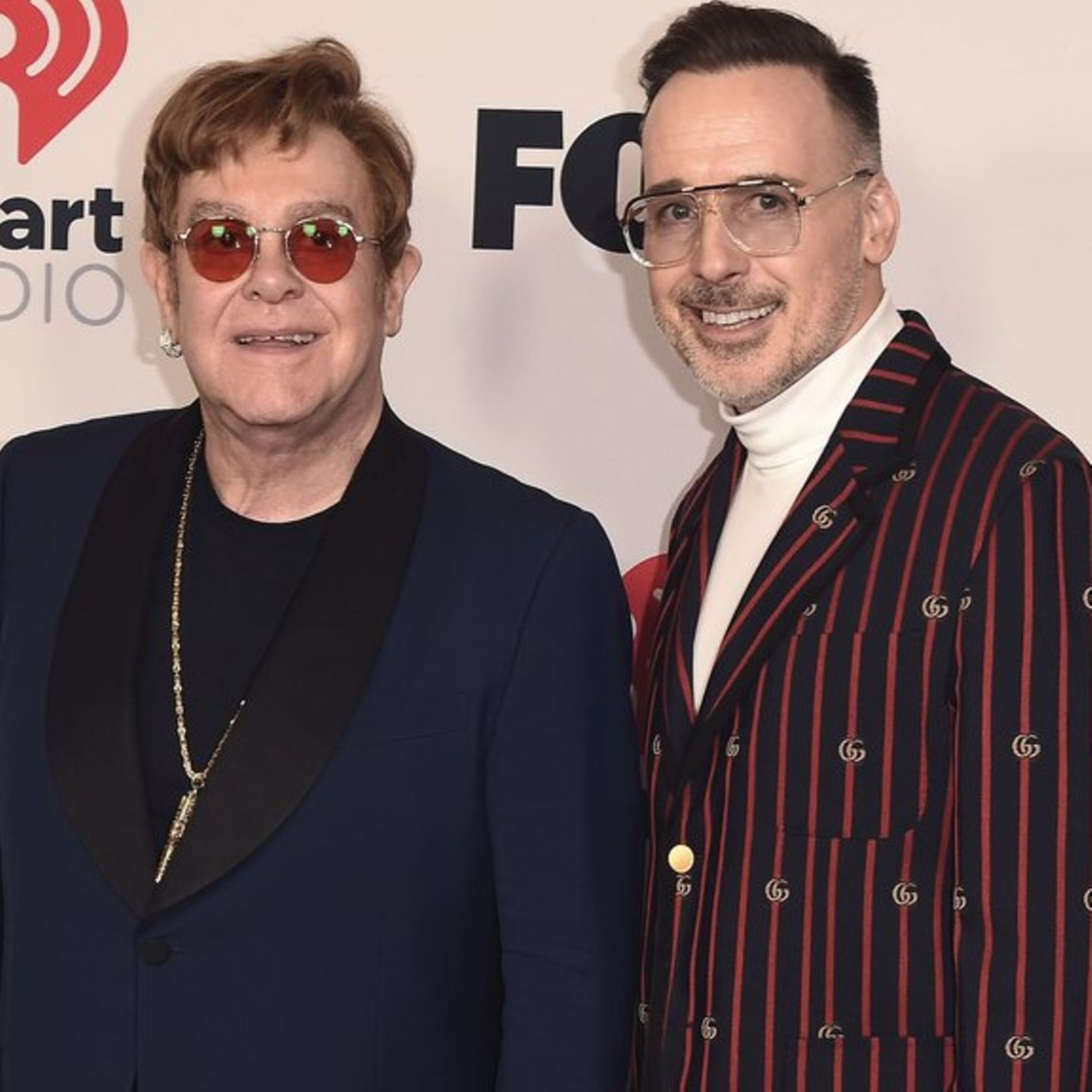 Elton John und David Furnish bei einem Event 2021.