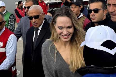 Angelina Jolie am Rafah-Grenzübergang.