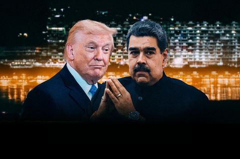 Donald Trump (l.) und Nicolás Maduro