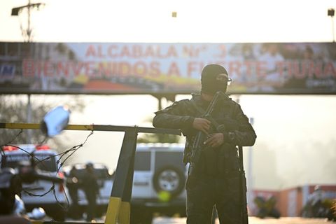 Venezolanischer Soldat am Samstag in Caracas