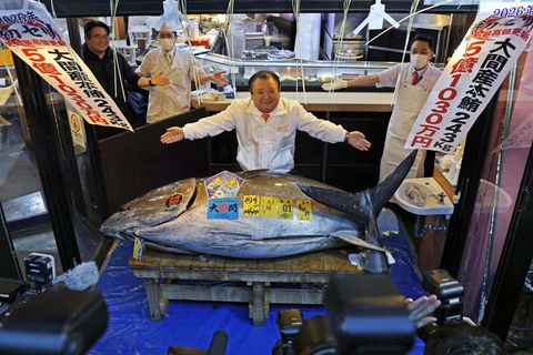 Für den Betreiber einer Sushi-Restaurantkette ist der gezahlte Rekordpreis eine geschickte PR-Aktion. Foto: -/kyodo/dpa