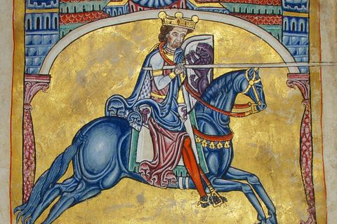 Alfons IX. auf einem Pferd